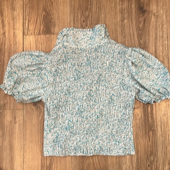 Spring Time in Brooklyn Blue and Yellow Cropped Top size XS - Picture 3 of 4